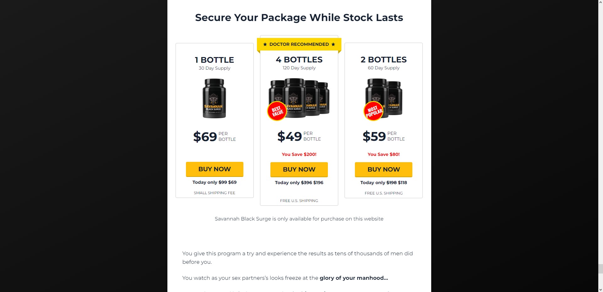 Savannah Black Surge - VSL - Including Checkout Event Tracking - (Nutra / Male) - [US, FR, CA, DE, UK, AU + 187 more]